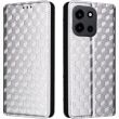 Чехол Deexe Rhombus Book для OnePlus Nord 6 - Silver (411901S)
