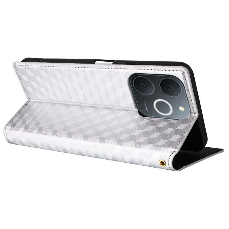 Чехол Deexe Rhombus Book для Realme Note 70 - Silver: фото 5 из 7