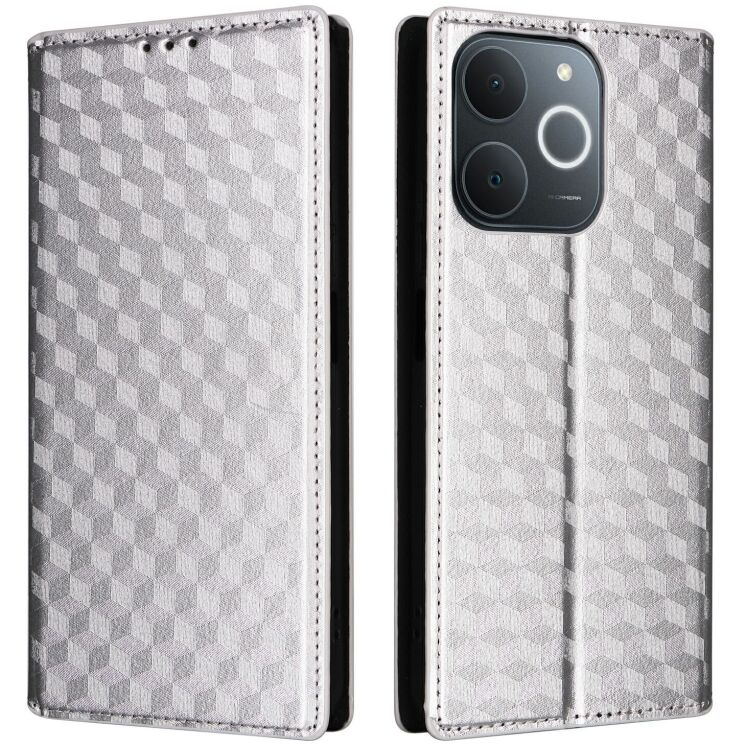 Чехол Deexe Rhombus Book для Realme Note 70 - Silver: фото 1 из 7