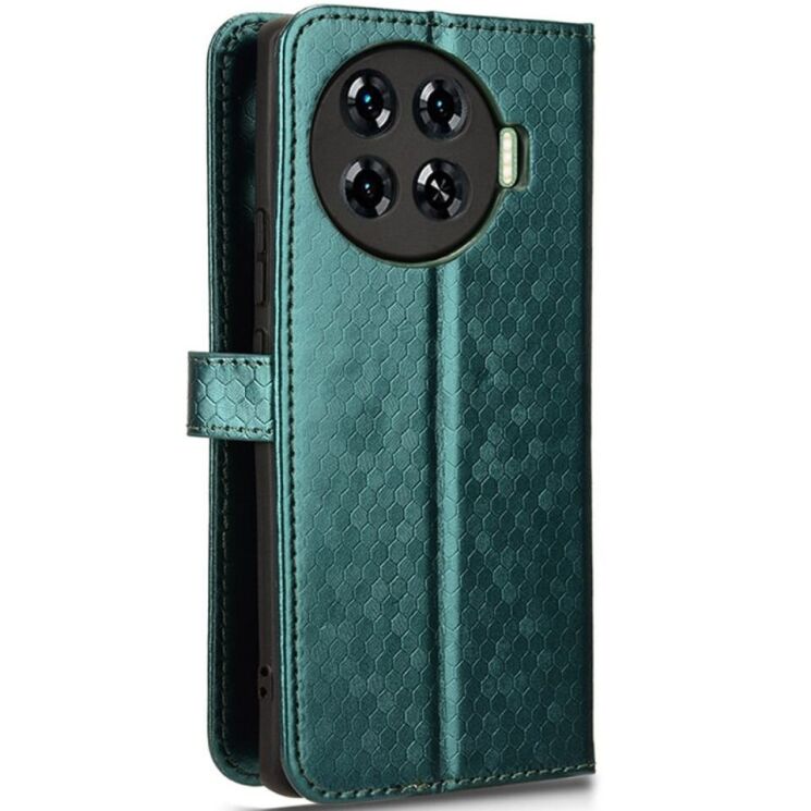Чехол Deexe Rhombus Book для TECNO Spark 20 Pro+ - Green: фото 6 из 7