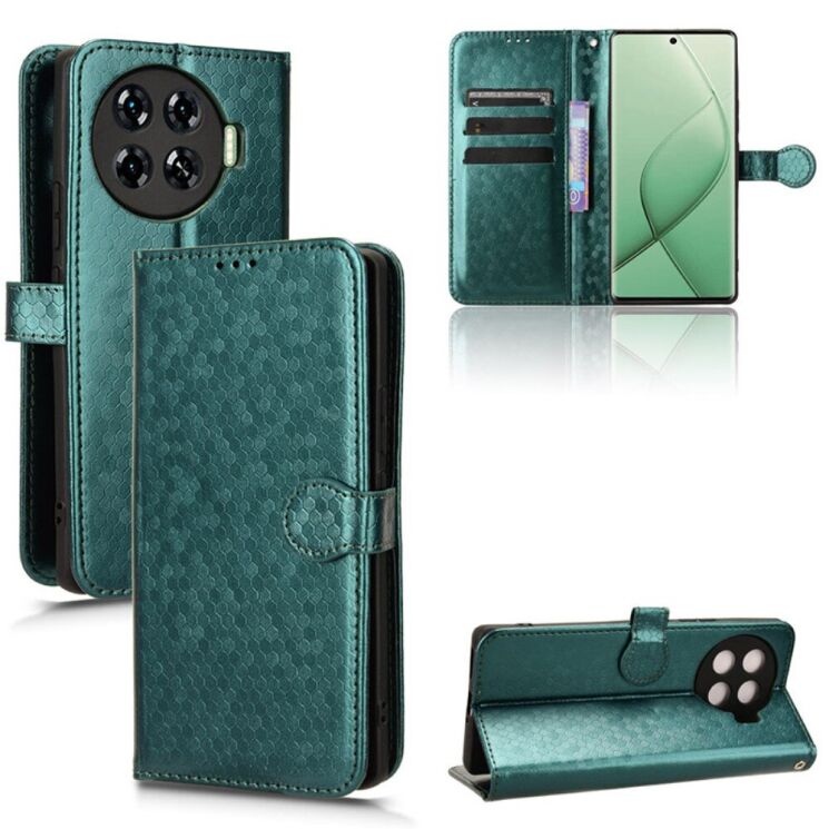 Чехол Deexe Rhombus Book для TECNO Spark 20 Pro+ - Green: фото 7 из 7