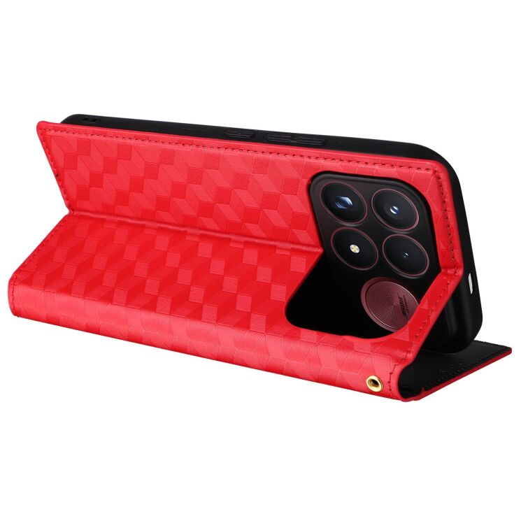 Чохол Deexe Rhombus Book для Xiaomi Poco F9 Ultra - Red: фото 5 з 10