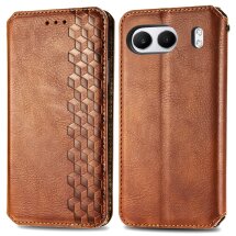 Чехол Deexe Rhombus Wallet для OnePlus Nord 4 - Brown: фото 1 из 6