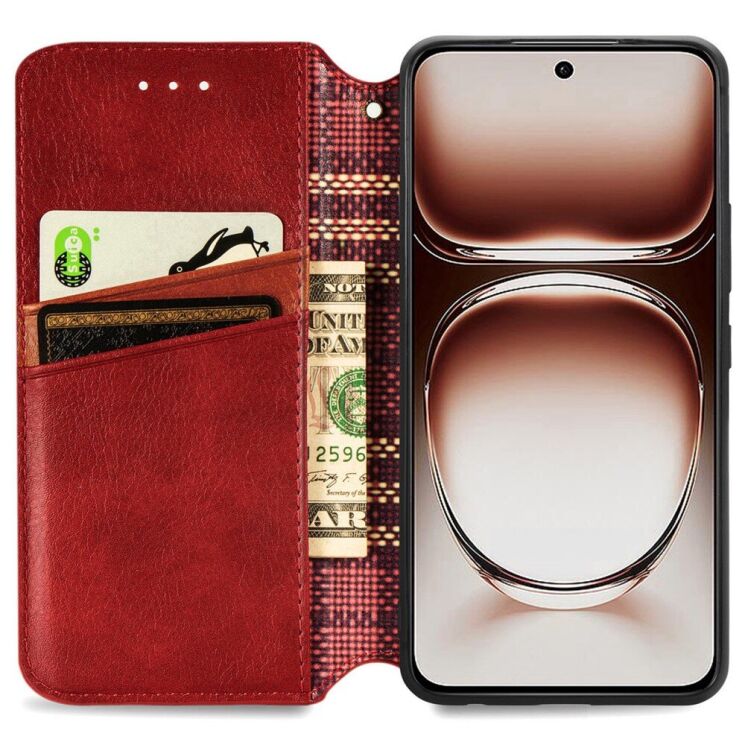 Чехол Deexe Rhombus Wallet для OPPO A3x / A3 / A40m - Red: фото 2 из 9