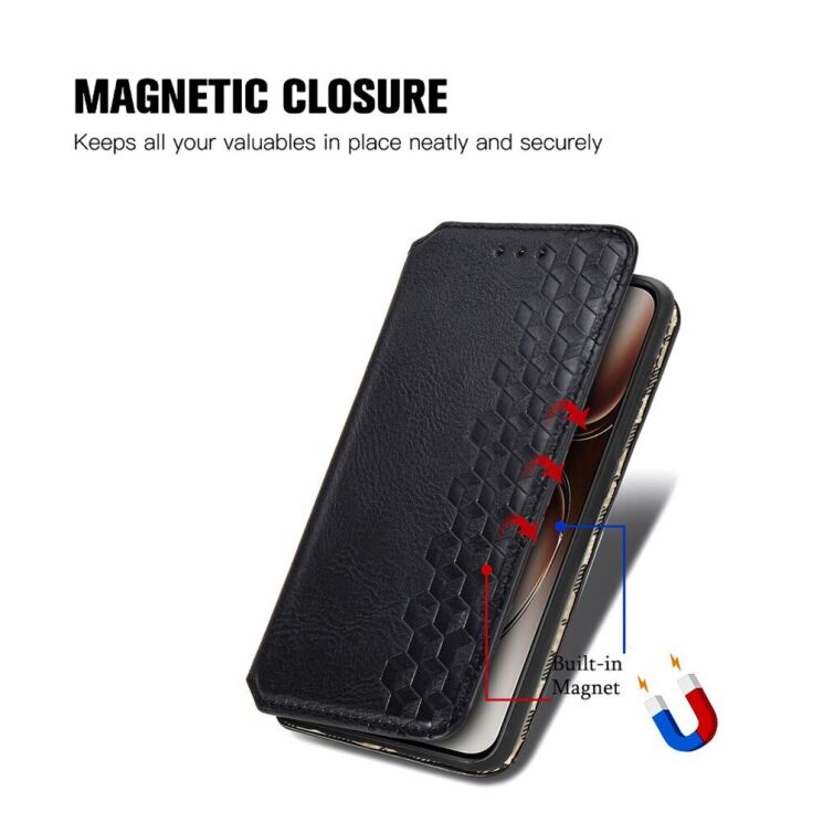 Чехол Deexe Rhombus Wallet для OPPO A3x / A3 / A40m - Blue: фото 8 из 9