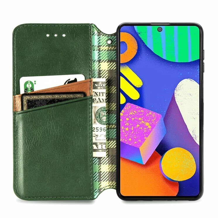 Чохол Deexe Rhombus Wallet для Samsung Galaxy M62 - Green: фото 4 з 13