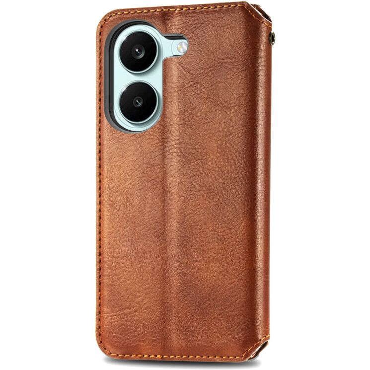 Чехол Deexe Rhombus Wallet для Xiaomi Poco X8 Pro - Brown: фото 6 из 10