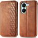 Чехол Deexe Rhombus Wallet для Xiaomi Poco X8 Pro - Brown (409027Z). Фото 1 из 10
