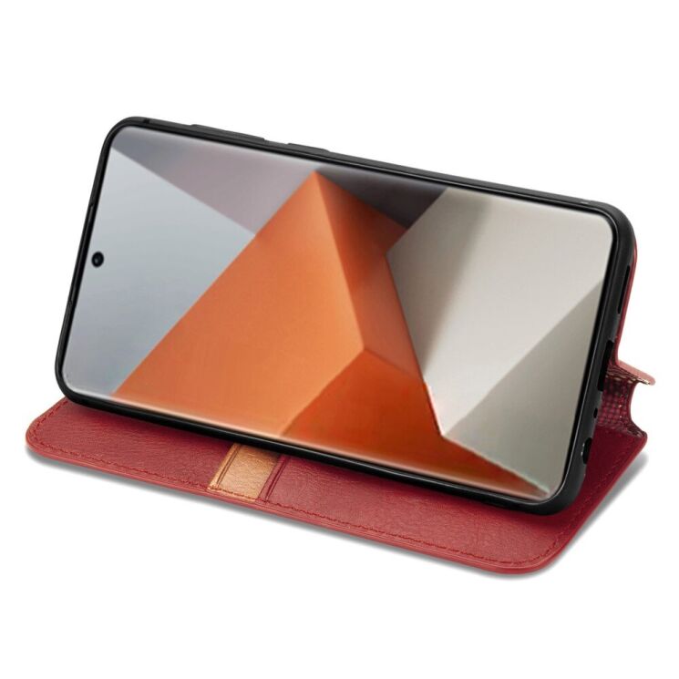 Чехол Deexe Rhombus Wallet для Xiaomi Redmi Note 13 Pro+ - Red: фото 3 из 6