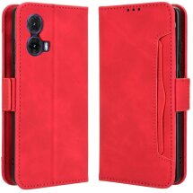 Чехол Deexe Wallet Stand для Motorola Moto G85 - Red: фото 1 из 7