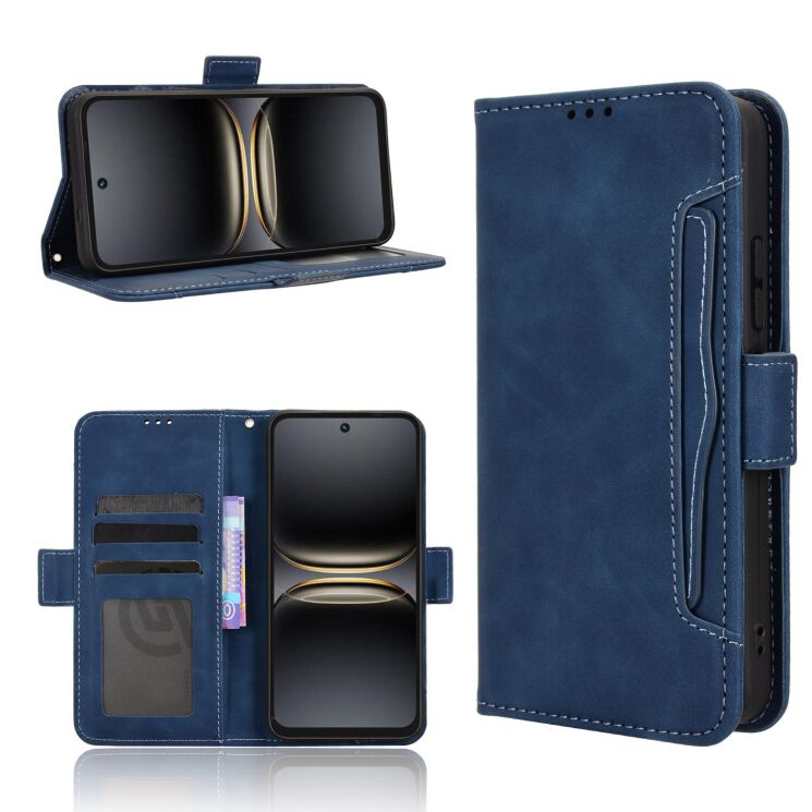 Чехол-книжка с кармашками Deexe Wallet Stand для TECNO Spark 40C - Blue: фото 8 из 15