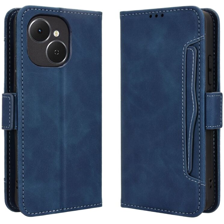 Чехол-книжка с кармашками Deexe Wallet Stand для TECNO Spark 40C - Blue: фото 1 из 15