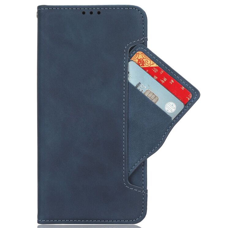 Чехол-книжка с кармашками Deexe Wallet Stand для TECNO Spark 40C - Blue: фото 3 из 15