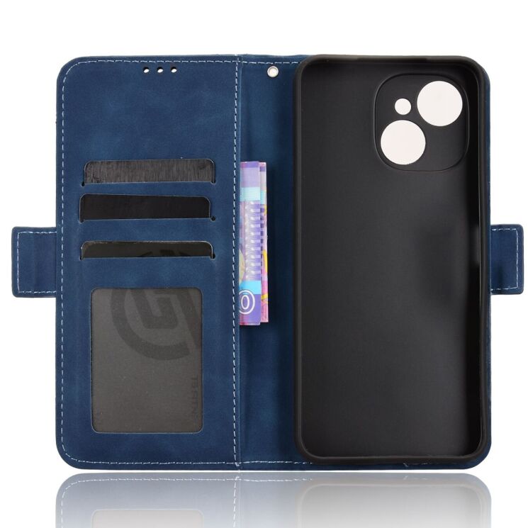 Чехол-книжка с кармашками Deexe Wallet Stand для TECNO Spark 40C - Blue: фото 4 из 15