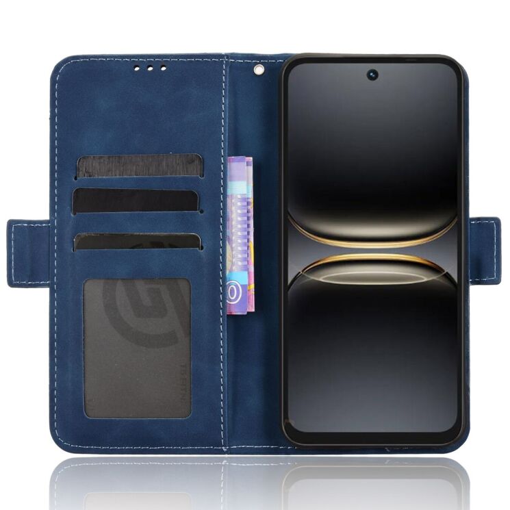 Чехол-книжка с кармашками Deexe Wallet Stand для TECNO Spark 40C - Blue: фото 5 из 15