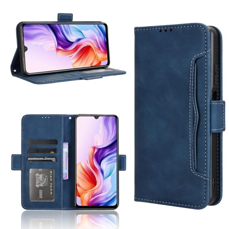 Чехол Deexe Wallet Stand для ZTE Nubia V70 Max - Blue: фото 1 из 15