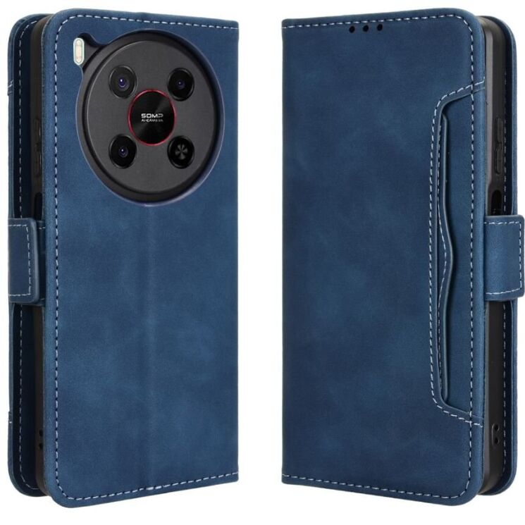 Чехол Deexe Wallet Stand для ZTE Nubia V70 Max - Blue: фото 9 из 15