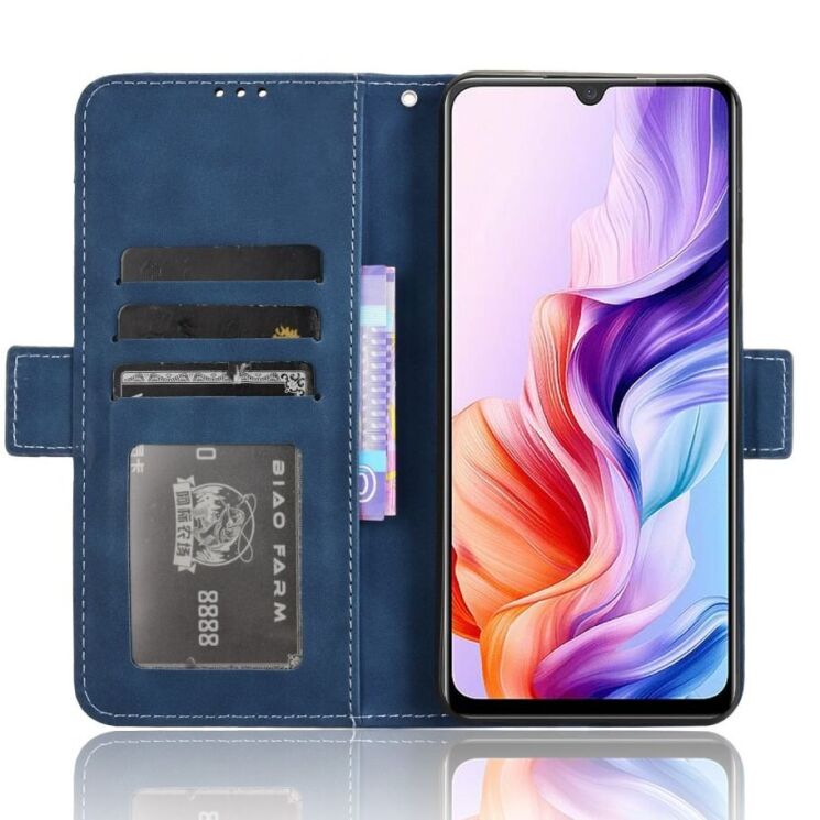 Чехол Deexe Wallet Stand для ZTE Nubia V70 Max - Blue: фото 5 из 15