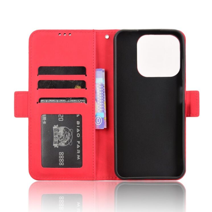 Чехол Deexe Wallet Stand для ZTE Nubia V70 - Red: фото 5 из 7