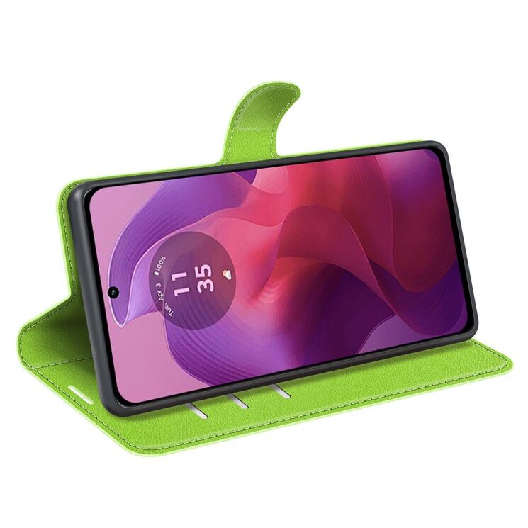 Чехол-книжка Deexe Book Type для Motorola Moto G24 / G04 / G04s / E14 - Green: фото 3 из 8
