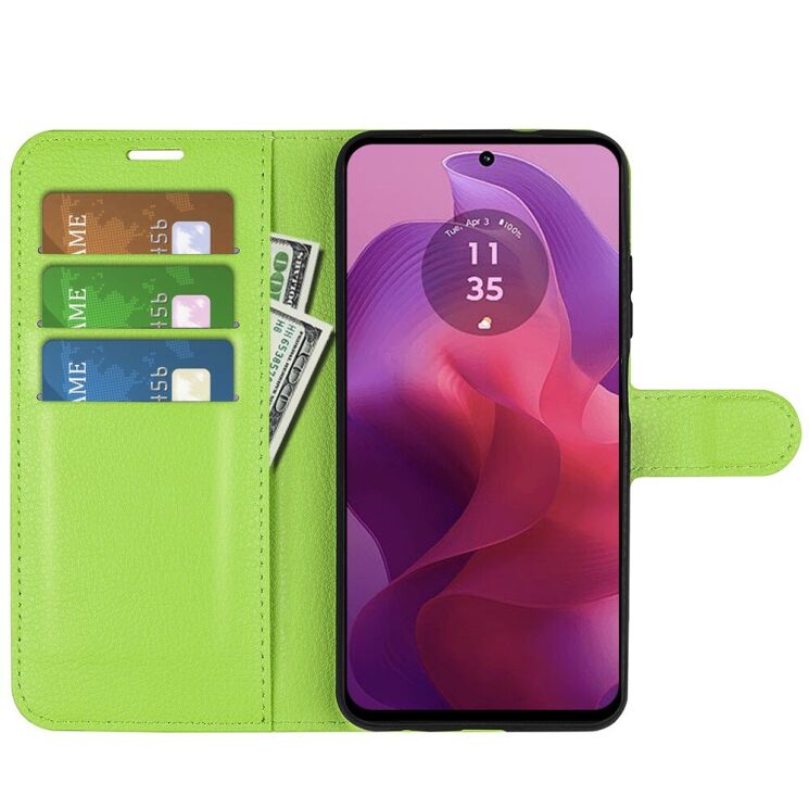 Чехол-книжка Deexe Book Type для Motorola Moto G24 / G04 / G04s / E14 - Green: фото 2 из 8
