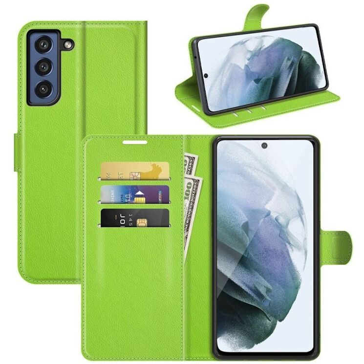 Чехол-книжка Deexe Book Type для Samsung Galaxy S21 FE (G990) - Green: фото 1 из 8