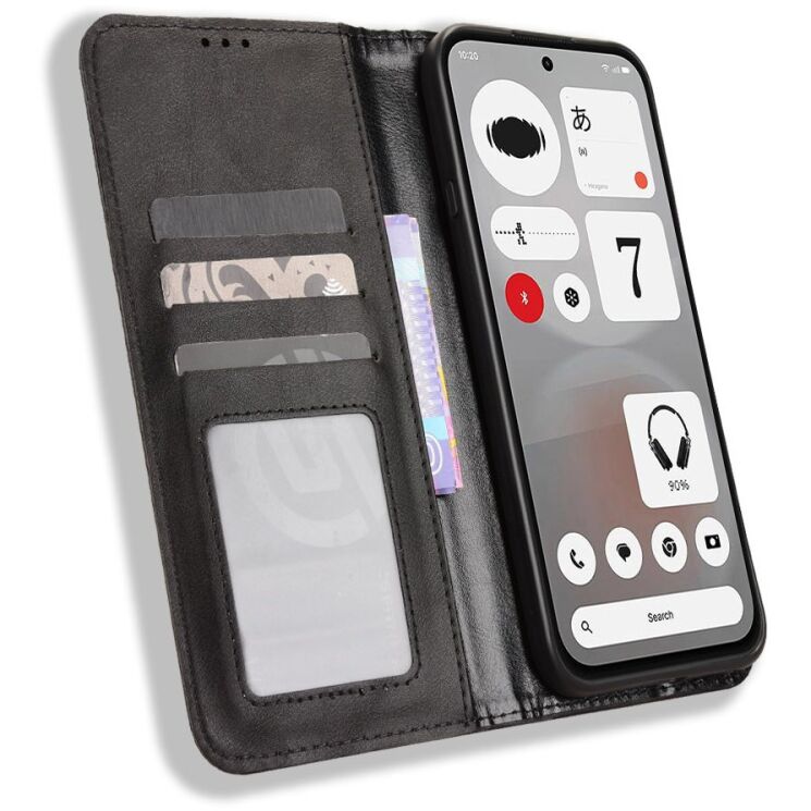Чохол-книжка Deexe Retro Style для Nothing Phone (4b) - Black (218407B) Чохол-книжка Deexe Retro Style для Nothing Phone (4b) - Black: фото 5 з 17