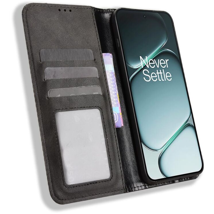 Чехол-книжка Deexe Retro Style для OnePlus 15R / Ace 6 / Ace 6T - Black: фото 6 из 19