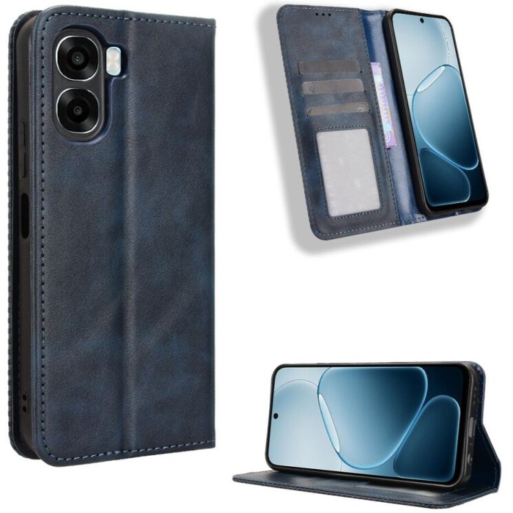 Чохол-книжка Deexe Retro Style для OPPO A6x - Blue: фото 2 з 19