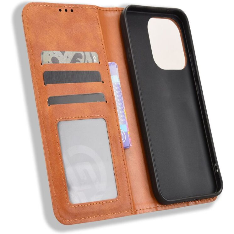 Чехол-книжка Deexe Retro Style для OPPO Reno 16 F/FS - Brown (413402Z) Чехол-книжка Deexe Retro Style для OPPO Reno 16 F/FS - Brown: фото 5 из 17