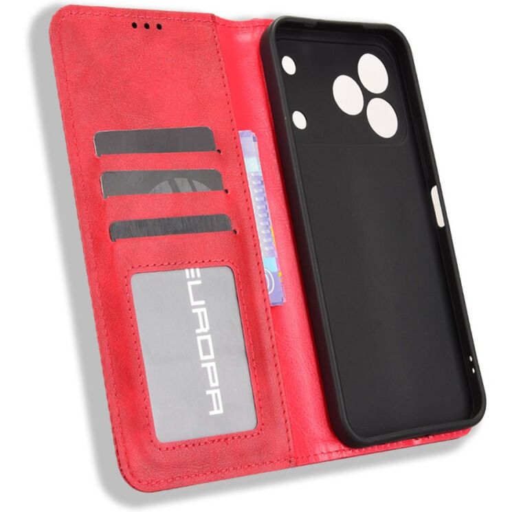 Чехол-книжка Deexe Retro Style для TECNO Spark 50 - Red: фото 5 из 19