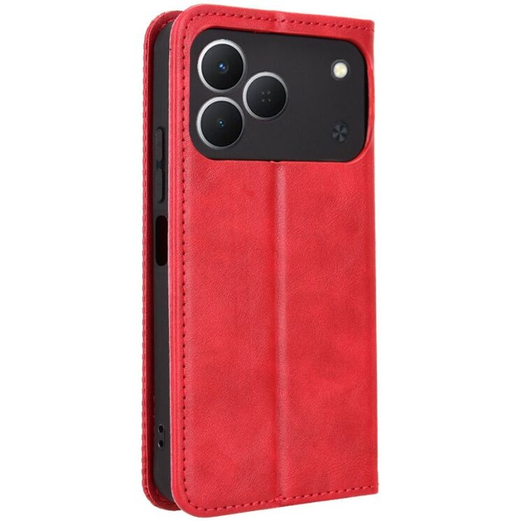 Чехол-книжка Deexe Retro Style для TECNO Spark 50 - Red: фото 8 из 19