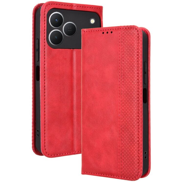 Чехол-книжка Deexe Retro Style для TECNO Spark 50 - Red: фото 1 из 19
