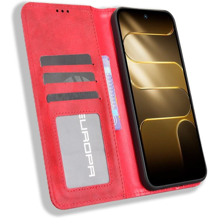 Чехол-книжка Deexe Retro Style для TECNO Spark 50 - Red: фото 6 из 19
