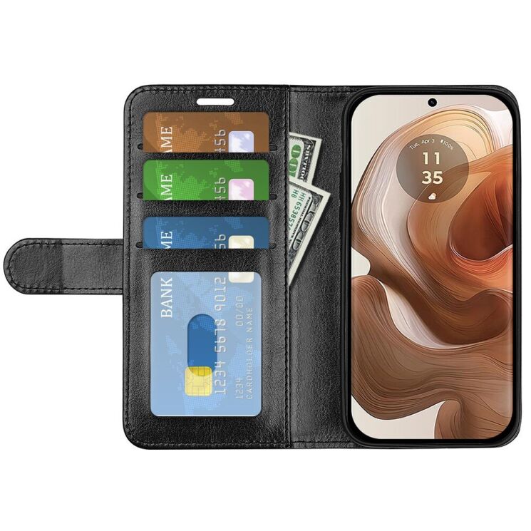 Чехол-книжка Deexe Wallet Style для Motorola Edge 50 Ultra - Black: фото 2 из 9