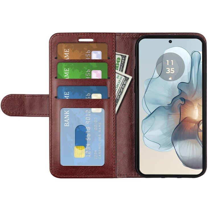 Чехол-книжка Deexe Wallet Style для Motorola Moto G24 Power - Brown: фото 2 из 9