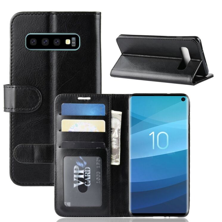 Чехол-книжка Deexe Wallet Style для Samsung Galaxy S10 - Black: фото 8 из 8