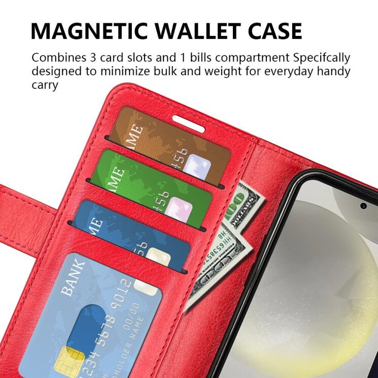 Чехол-книжка Deexe Wallet Style для Samsung Galaxy S24 FE (S721) - Black: фото 6 из 9