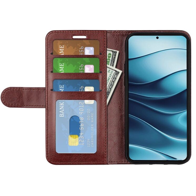 Чехол-книжка Deexe Wallet Style для Xiaomi Redmi Note 14 Pro 5G / Poco X7 - Brown: фото 2 из 9