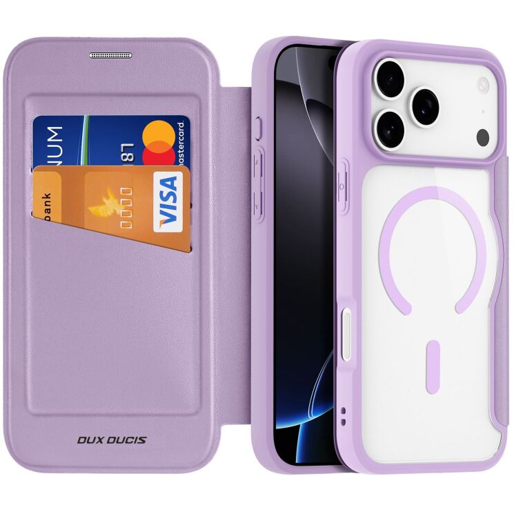 Чохол-книжка DUX DUCIS Skin X Pro Magnetic для Apple iPhone 17 Pro - Purple / Pink: фото 2 з 12