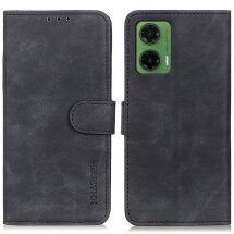 Чехол-книжка KHAZNEH Retro Wallet для Motorola Moto G35 - Black: фото 1 из 8