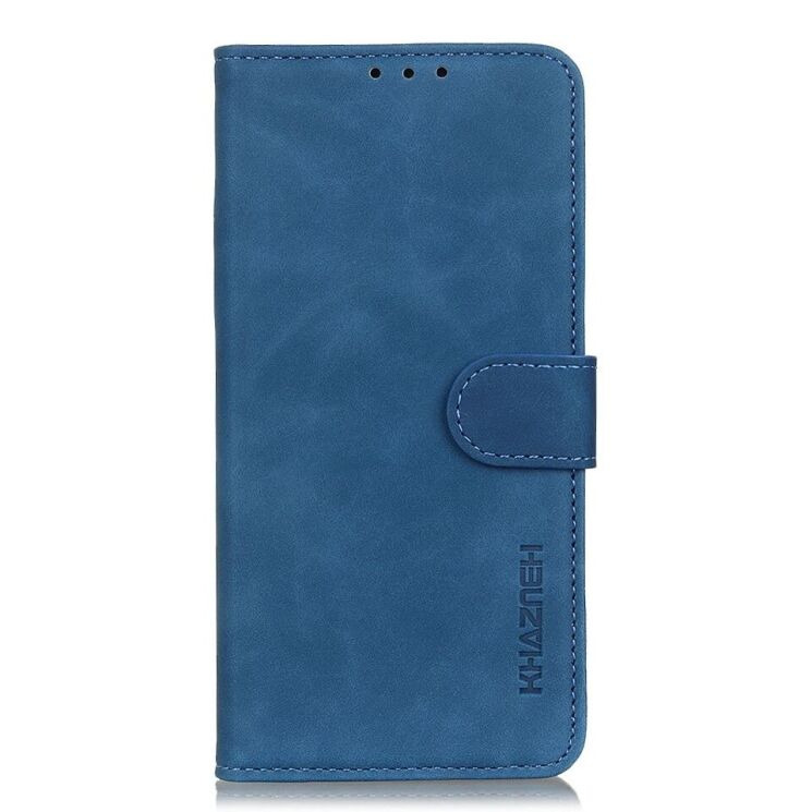 Чехол-книжка с застежкой KHAZNEH Retro Wallet для OPPO Reno 6 Pro / 6 Pro Plus - Blue: фото 3 из 12
