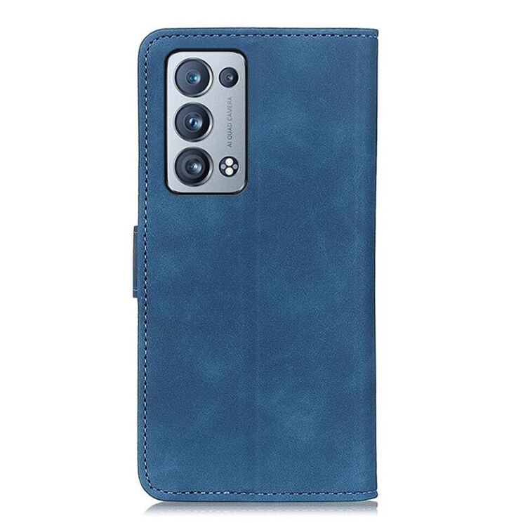 Чехол-книжка с застежкой KHAZNEH Retro Wallet для OPPO Reno 6 Pro / 6 Pro Plus - Blue: фото 4 из 12
