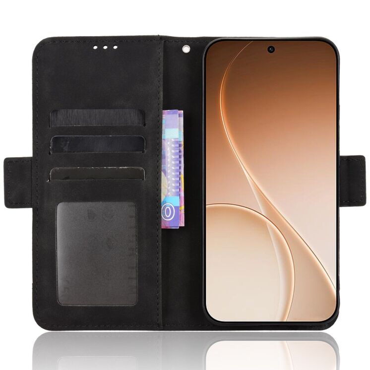Чохол-книжка з кишеньками Deexe Wallet Stand для OPPO Reno 15 Pro - Black (405603B) Чохол-книжка з кишеньками Deexe Wallet Stand для OPPO Reno 15 Pro - Black: фото 4 з 15