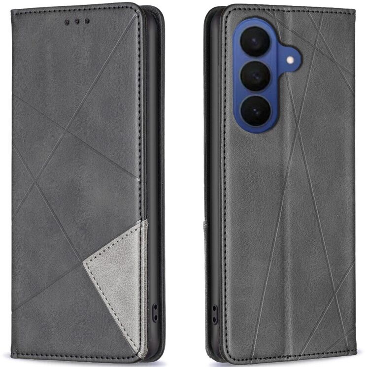 Чехол-книжка с карманами UniCase Geometric Pattern для Samsung Galaxy A57 (A576) - Black: фото 1 из 10