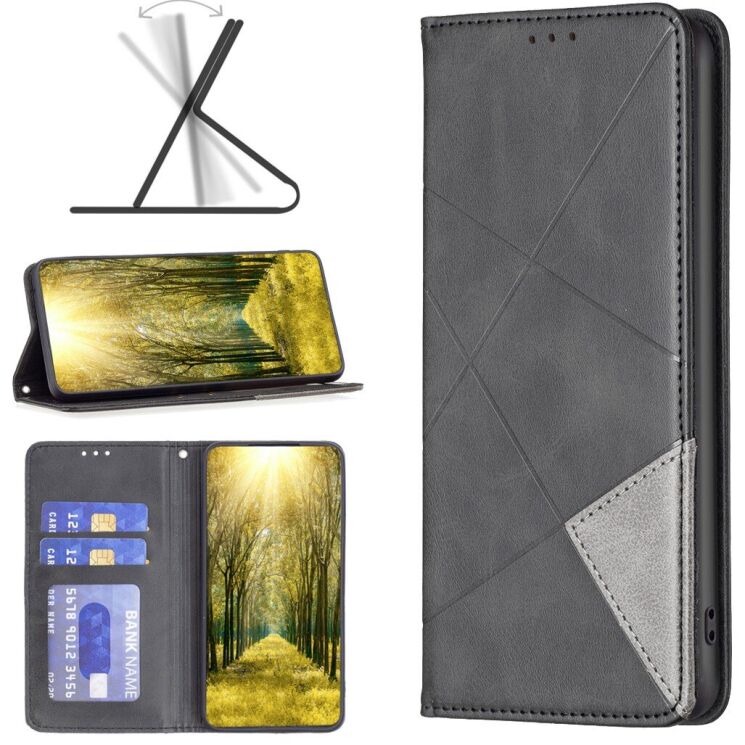 Чехол-книжка с карманами UniCase Geometric Pattern для Samsung Galaxy A57 (A576) - Black: фото 4 из 10