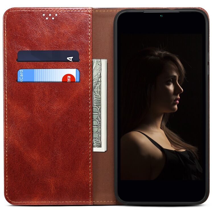 Чохол-книжка з кишеньками UniCase Leather Wallet для Xiaomi 17 - Brown: фото 2 з 8