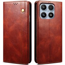 Чохол-книжка з кишеньками UniCase Leather Wallet для Xiaomi 17 - Brown: фото 1 з 8