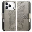 Чохол-книжка з малюнком UniCase Butterfly Pattern для iPhone 18 Pro Max / 17 Pro Max - Grey (423827H)