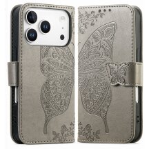 Чохол-книжка з малюнком UniCase Butterfly Pattern для iPhone 18 Pro Max / 17 Pro Max - Grey: фото 1 з 9